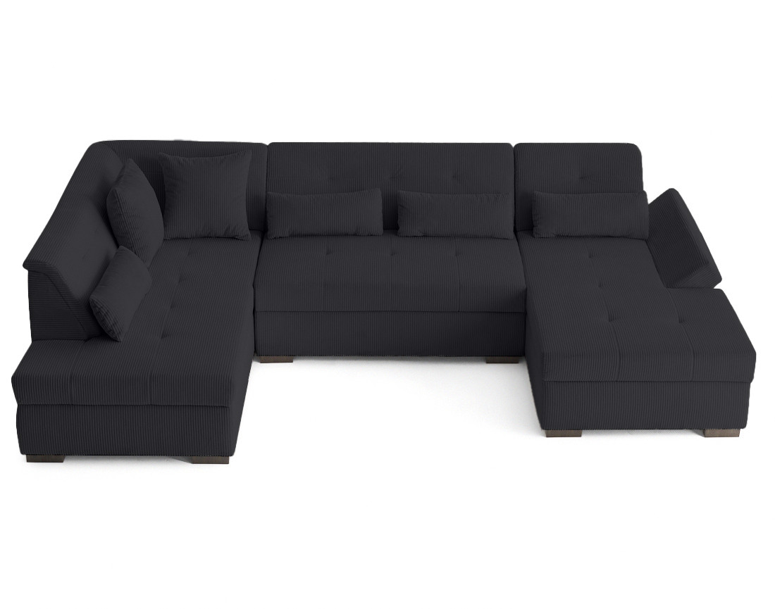 Canapé panoramique d'angle gauche 7 places en velours côtelé Vermont S Canapé panoramique d'angle gauche 7 places en velours côtelé Vermont S