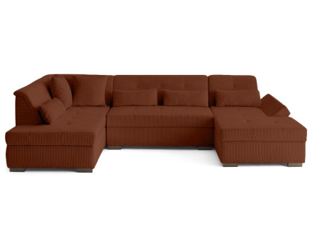 Canapé panoramique d'angle gauche 7 places en velours côtelé Vermont S