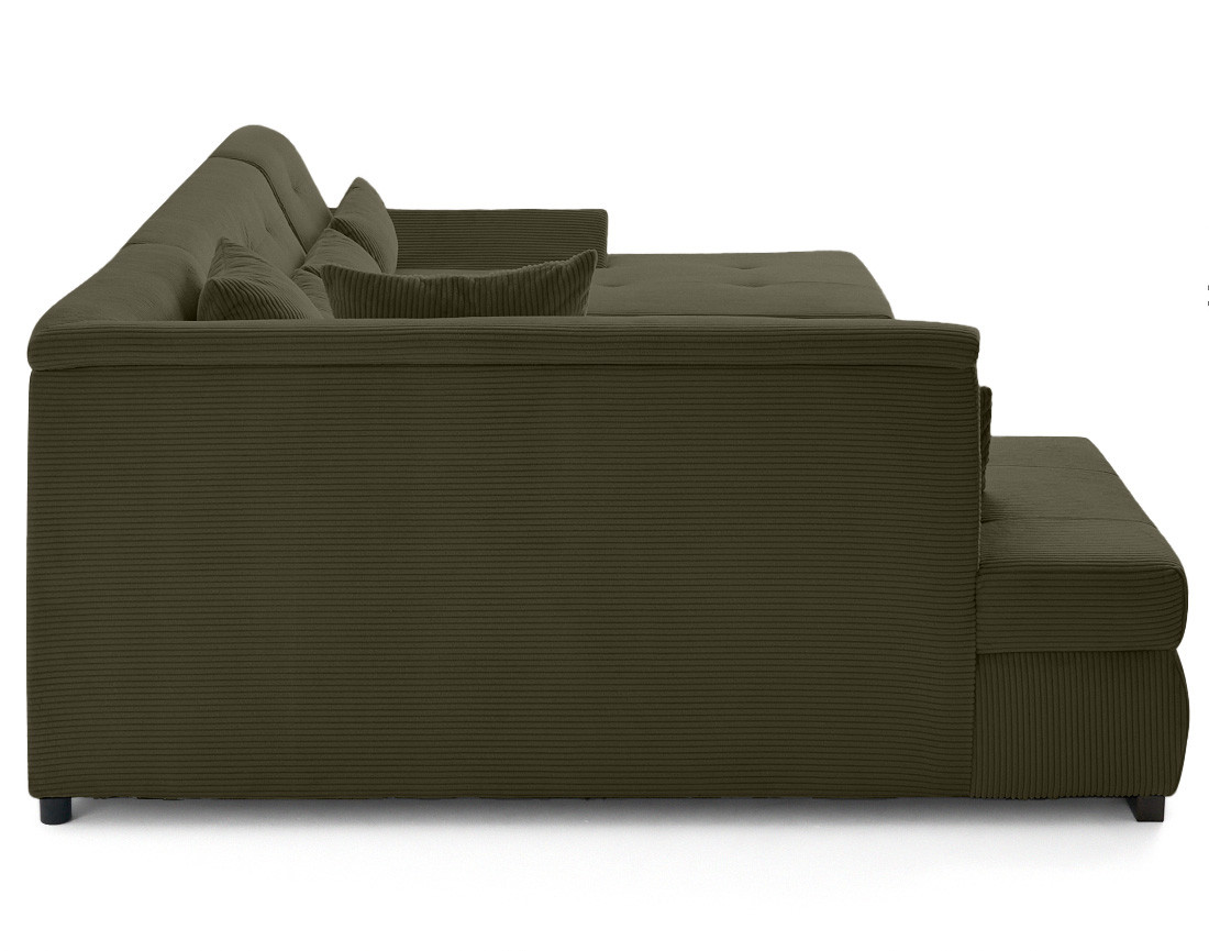 Canapé panoramique d'angle gauche 7 places en velours côtelé Vermont S