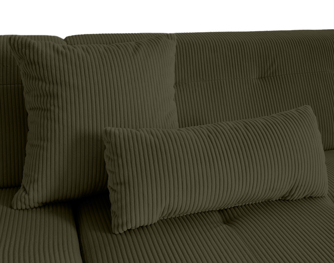 Canapé panoramique d'angle gauche 7 places en velours côtelé Vermont S