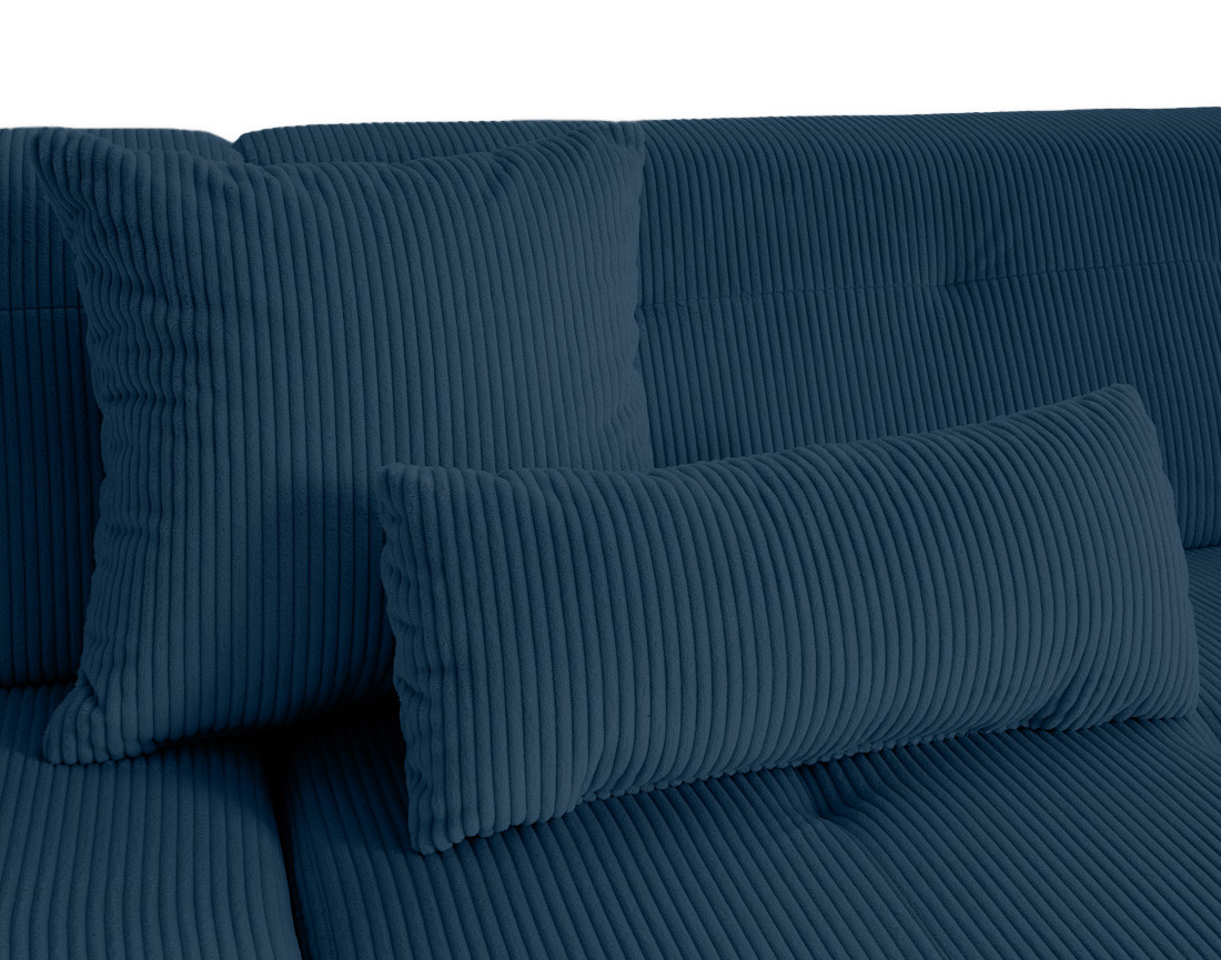 Canapé panoramique d'angle gauche 7 places en velours côtelé Vermont S