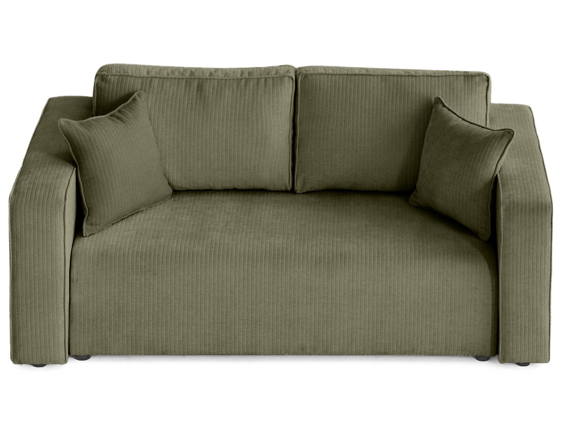 Canapé droit 2 places en velours côtelé plat Topaze