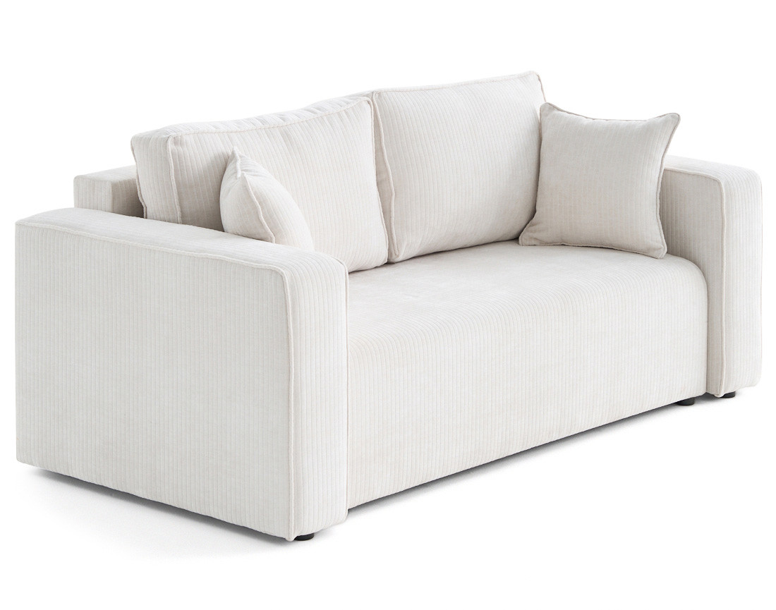 Canapé droit 2 places en velours côtelé plat Topaze Canapé droit 2 places en velours côtelé plat Topaze