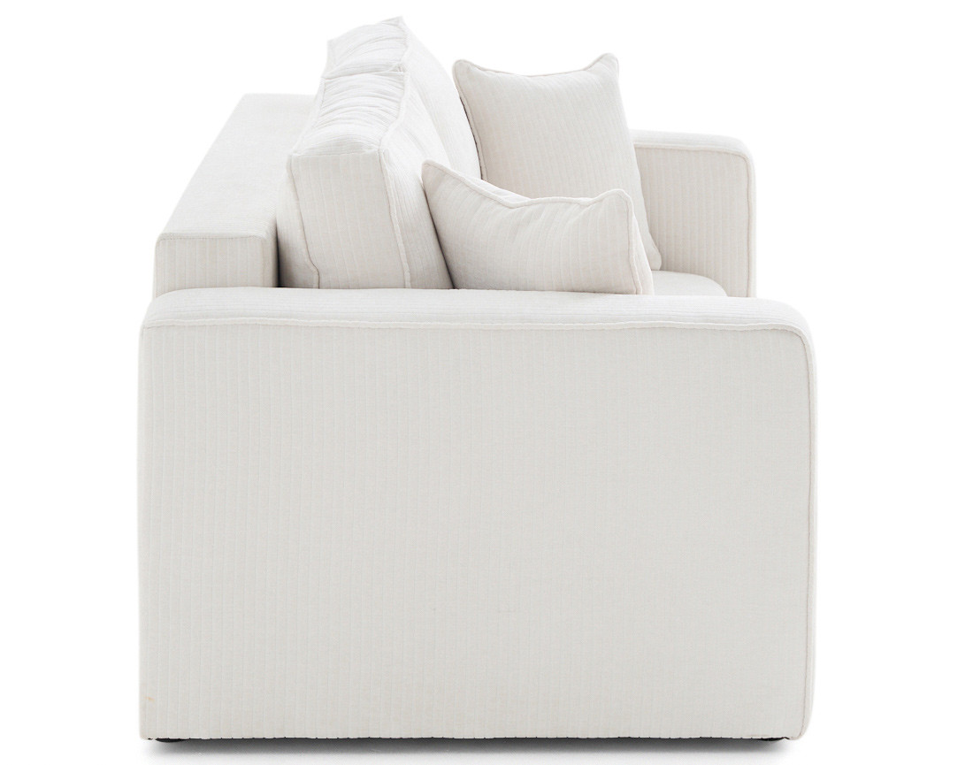 Canapé droit 2 places en velours côtelé plat Topaze Canapé droit 2 places en velours côtelé plat Topaze