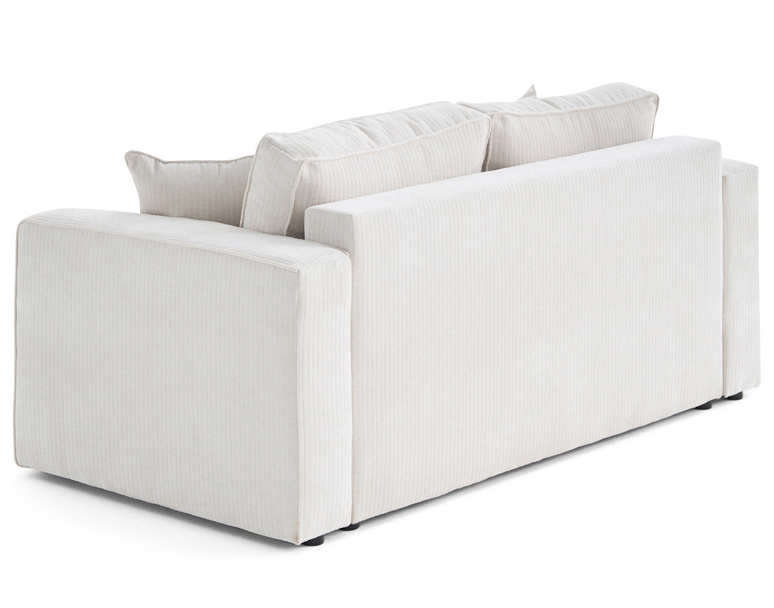 Canapé droit 2 places en velours côtelé plat Topaze Canapé droit 2 places en velours côtelé plat Topaze