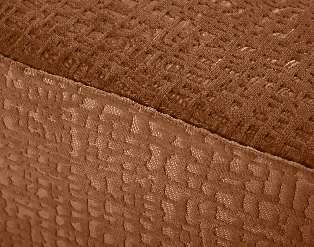 Canapé droit 2 places en tissu velours relief Topaze