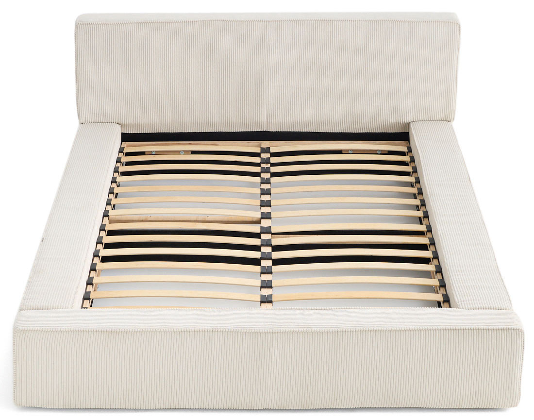 Lit coffre 180x200 cm sommier inclus velours côtelé Topaze
