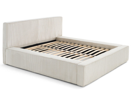 Lit coffre 180x200 cm sommier inclus velours côtelé Topaze