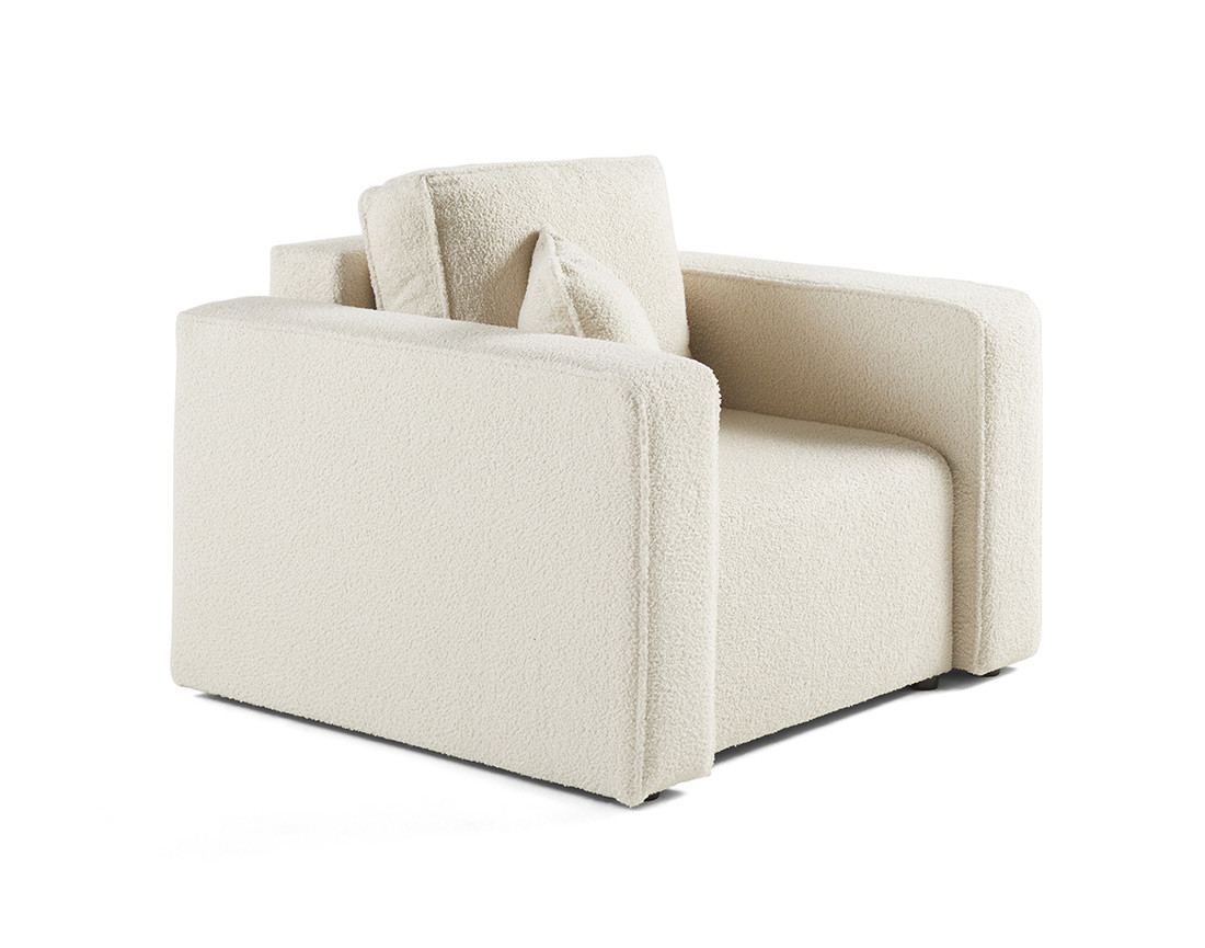 Fauteuil en tissu bouclette Topaze