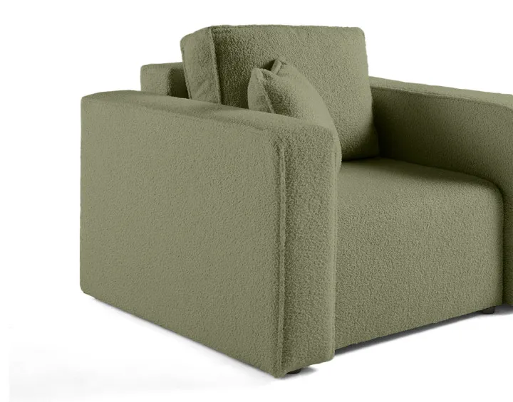 Fauteuil en tissu bouclette Topaze