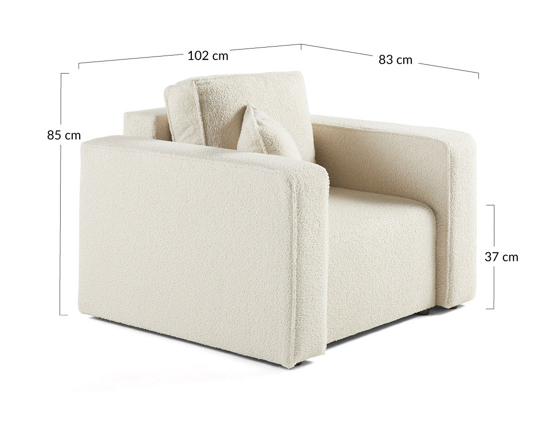 Fauteuil en tissu bouclette Topaze