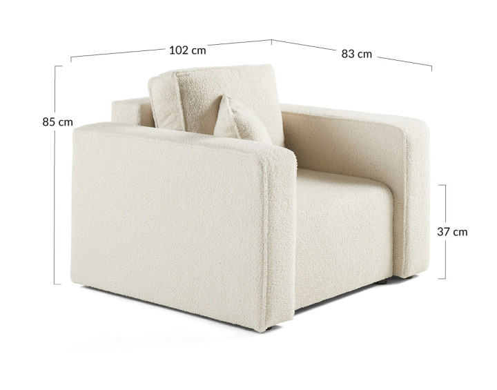 Fauteuil en tissu bouclette Topaze