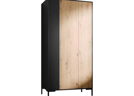 Armoire bois et noir 184x90 cm Cambridge