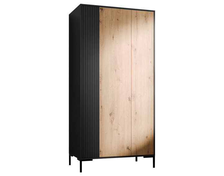 Armoire bois et noir 184x90 cm Cambridge