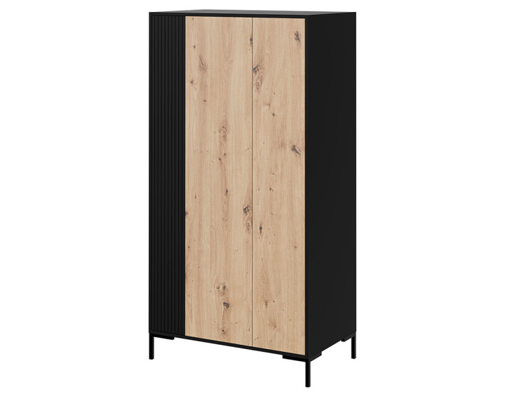 Armoire bois et noir 184x90 cm Cambridge