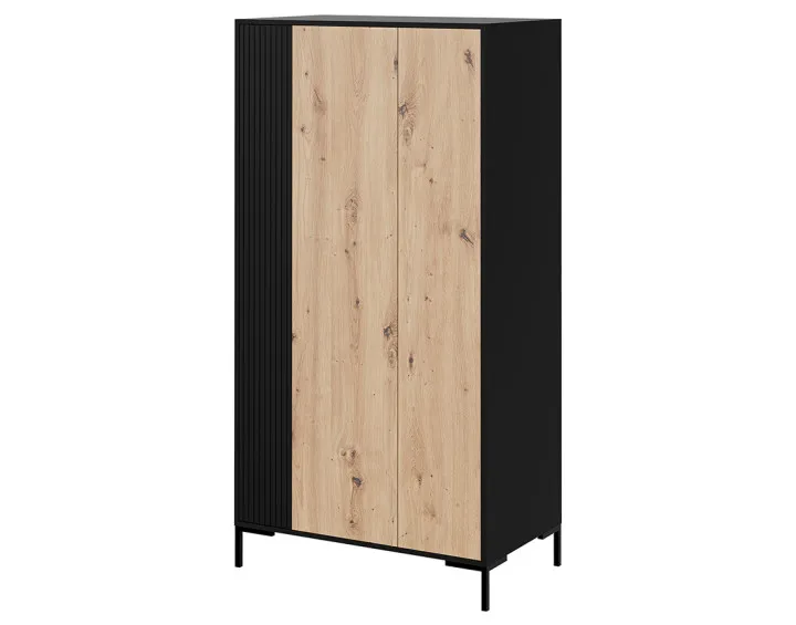 Armoire bois et noir 184x90 cm Cambridge