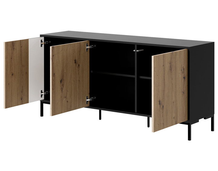 Buffet bas bois et noir 150 cm Cambridge