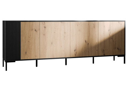 Buffet bas bois et noir 200 cm Cambridge