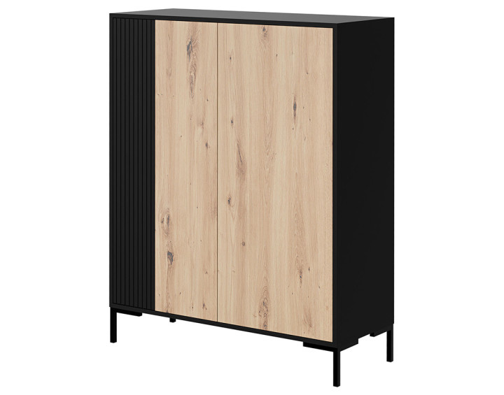 Buffet haut bois et noir 129 cm Cambridge