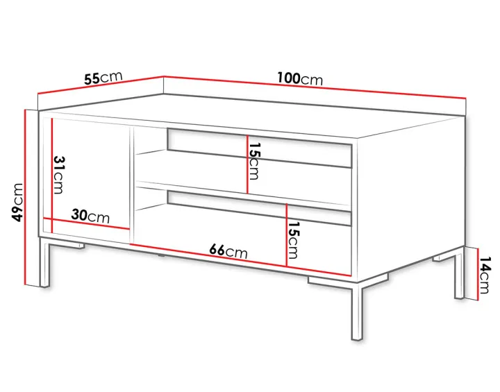 Table basse bois et noir 100 cm Cambridge