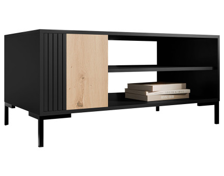 Table basse bois et noir 2 niches 100 cm Cambridge