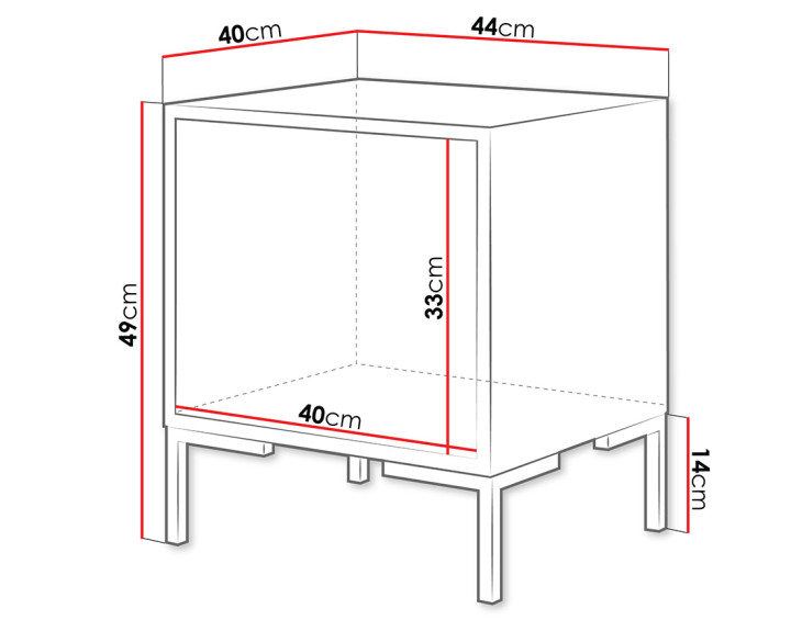 Lot de 2 tables de chevet bois et noir 44 cm Cambridge