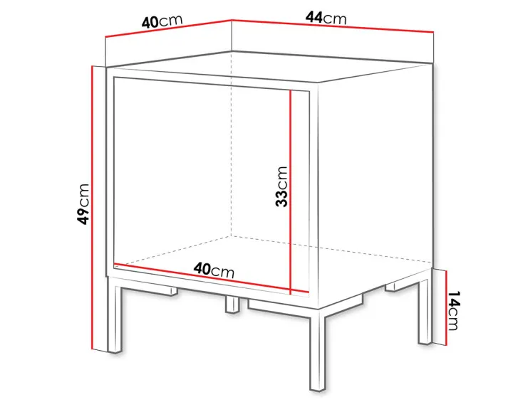 Lot de 2 tables de chevet bois et noir 44 cm Cambridge