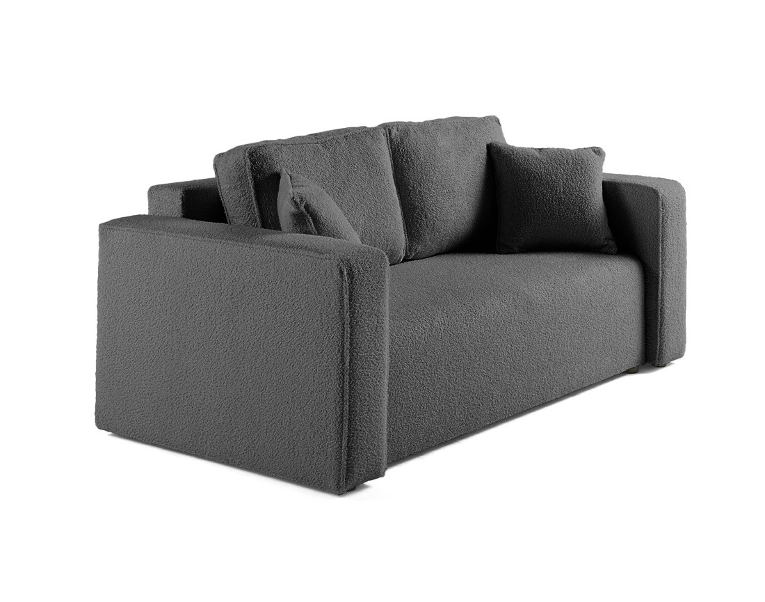 Canapé droit 2 places en tissu bouclette Topaze Canapé droit 2 places en tissu bouclette Topaze
