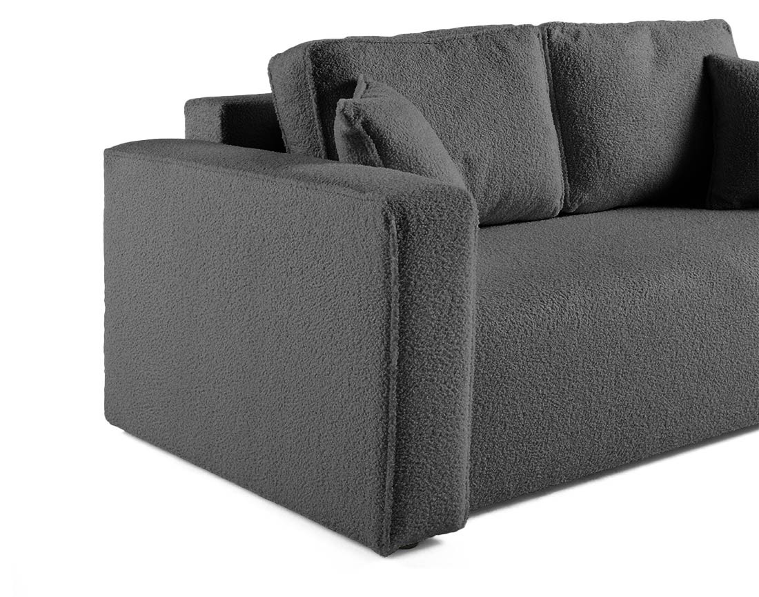 Canapé droit 2 places en tissu bouclette Topaze Canapé droit 2 places en tissu bouclette Topaze