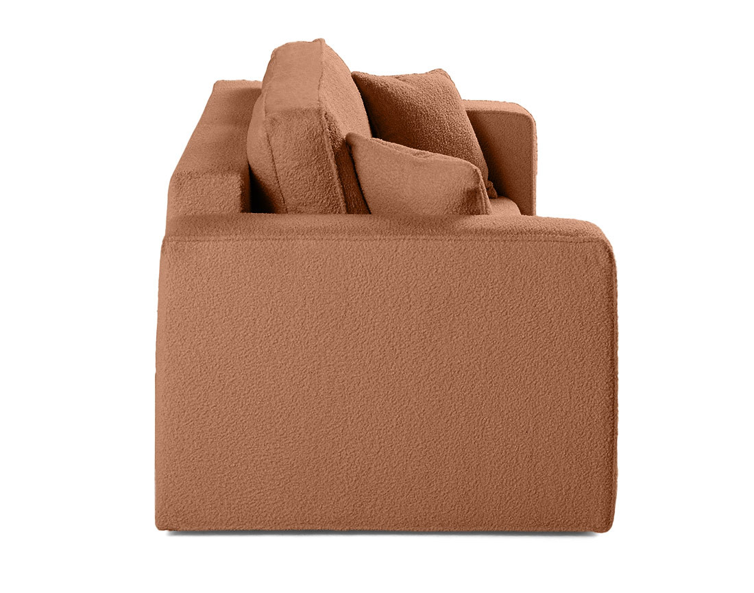 Canapé droit 2 places en tissu bouclette Topaze