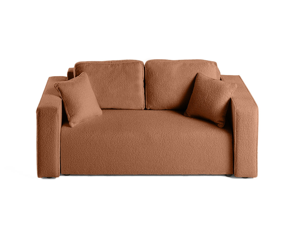 Canapé droit 2 places en tissu bouclette Topaze