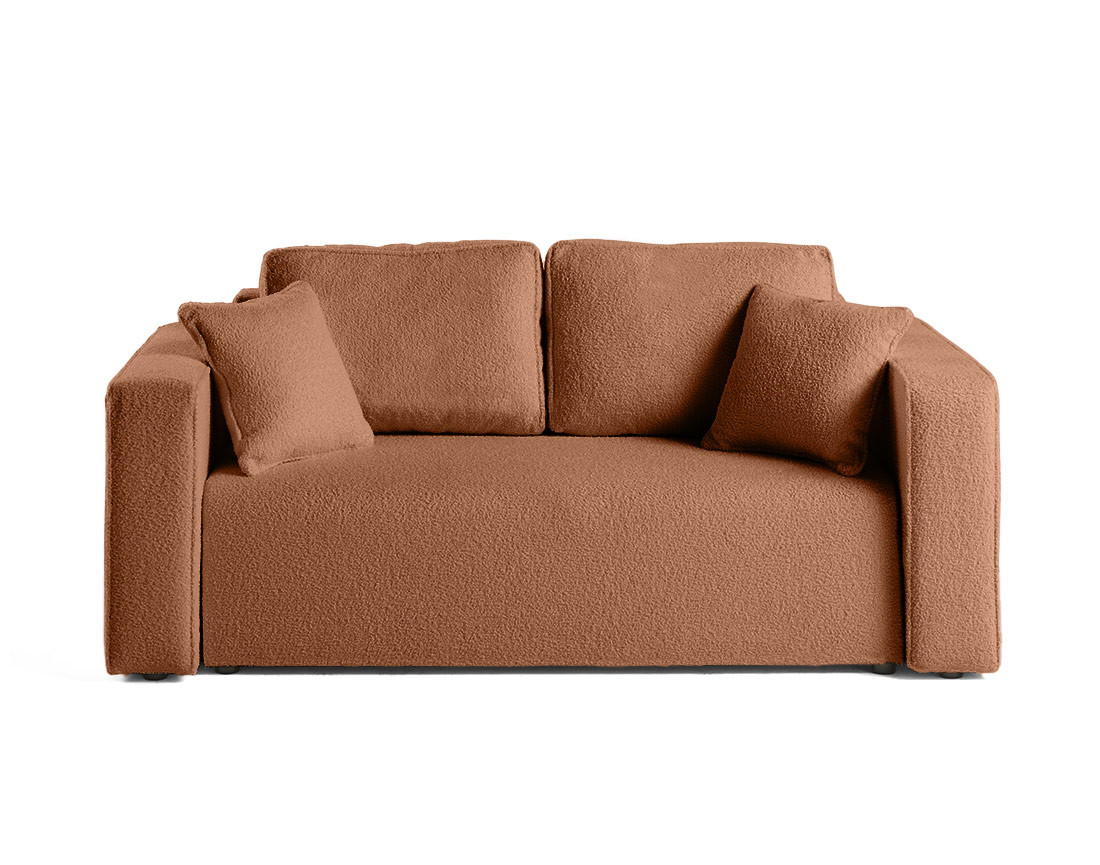 Canapé droit 2 places en tissu bouclette Topaze