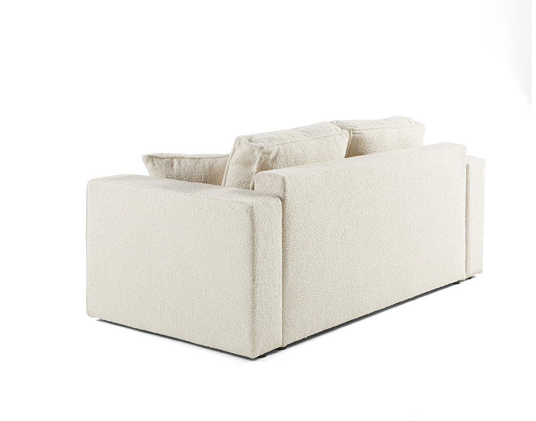 Canapé droit 2 places en tissu bouclette Topaze Canapé droit 2 places en tissu bouclette Topaze