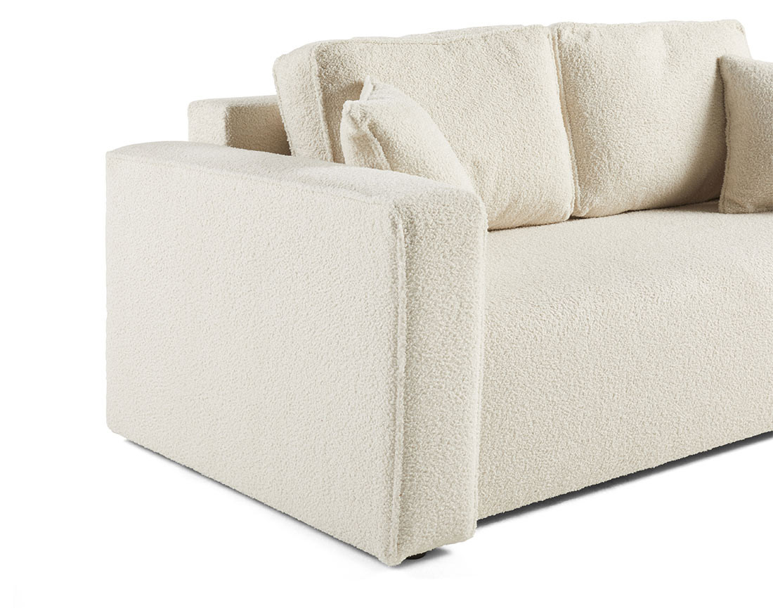 Canapé droit 2 places en tissu bouclette Topaze Canapé droit 2 places en tissu bouclette Topaze