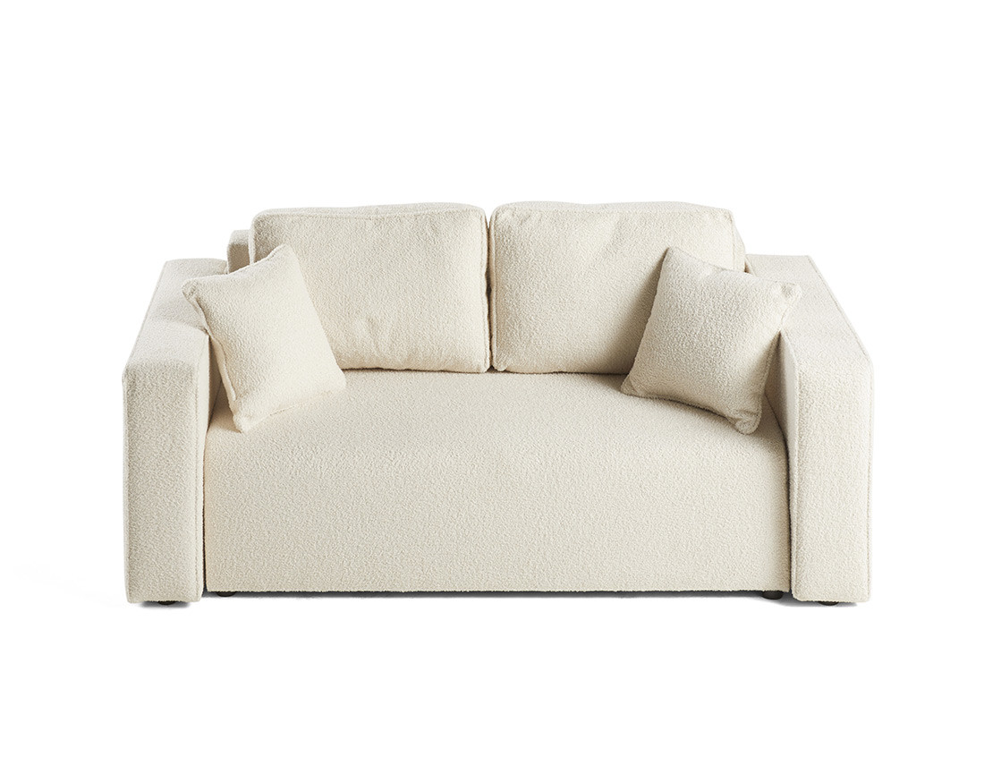 Canapé droit 2 places en tissu bouclette Topaze Canapé droit 2 places en tissu bouclette Topaze