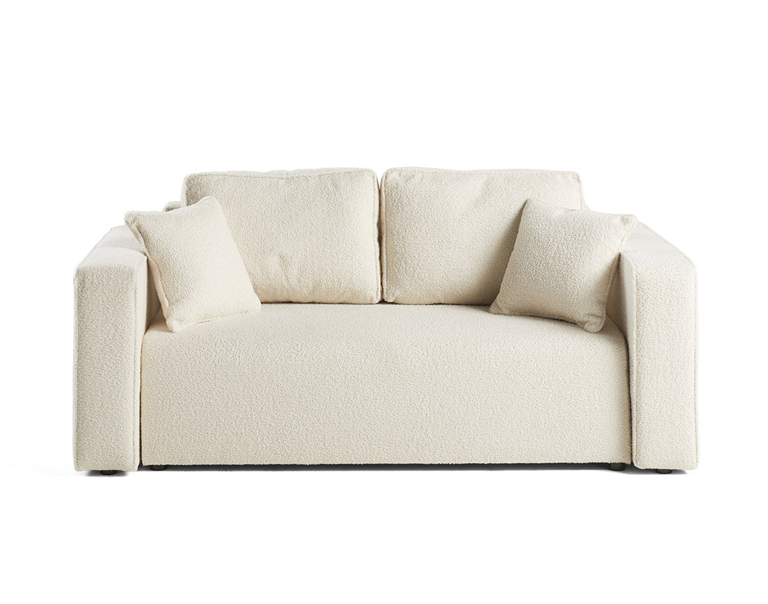 Canapé droit 2 places en tissu bouclette Topaze Canapé droit 2 places en tissu bouclette Topaze