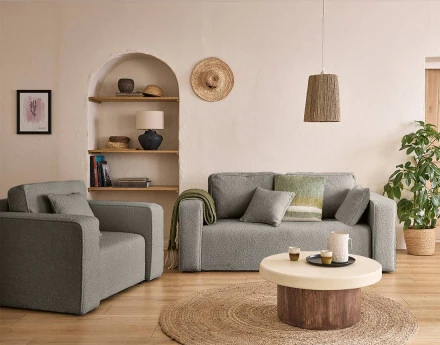 Canapé droit 2 places en...