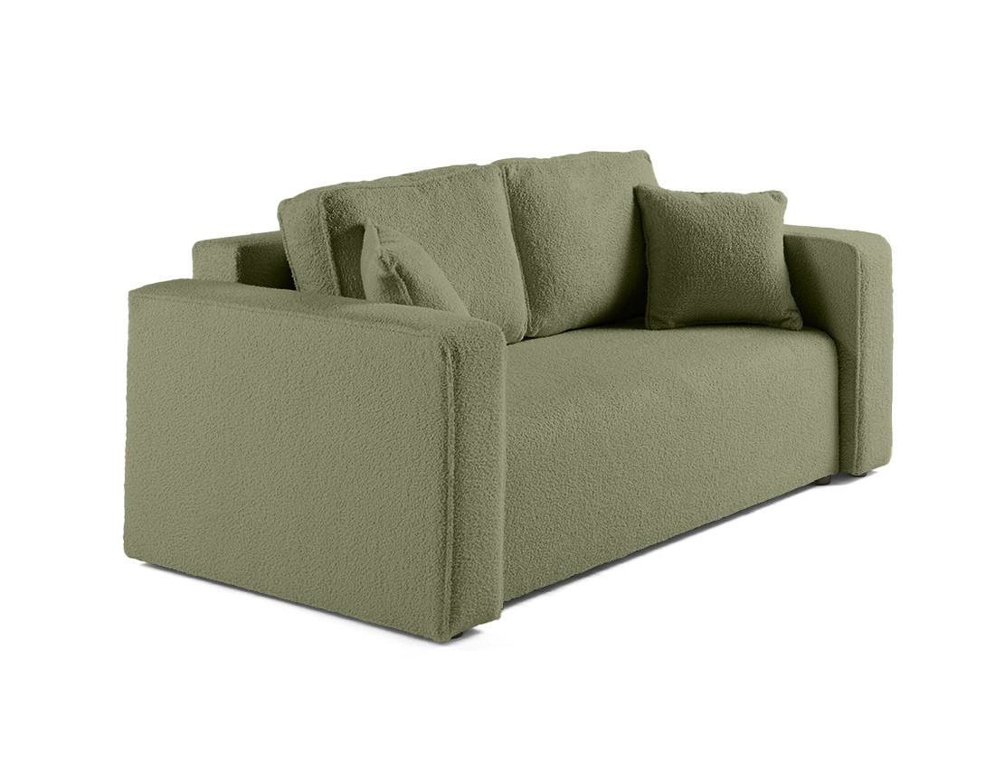 Canapé droit 2 places en tissu bouclette Topaze