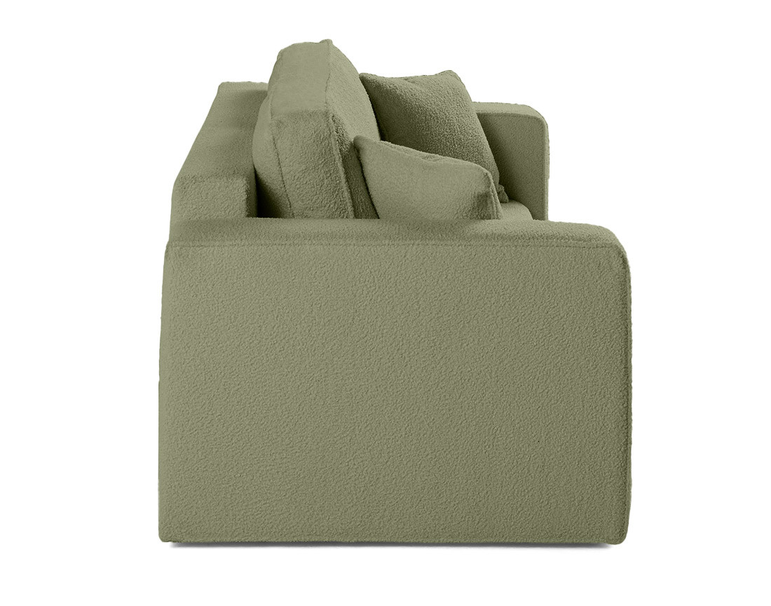 Canapé droit 2 places en tissu bouclette Topaze