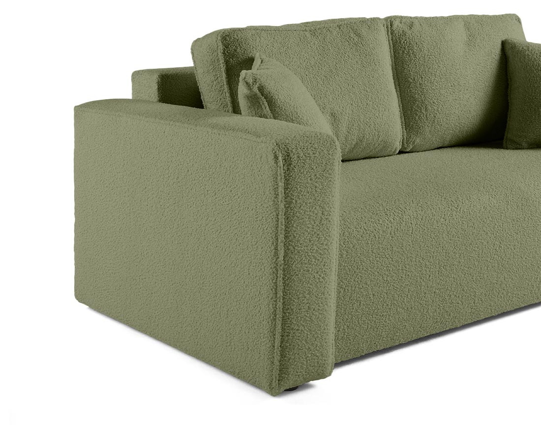 Canapé droit 2 places en tissu bouclette Topaze