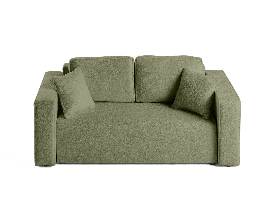 Canapé droit 2 places en tissu bouclette Topaze