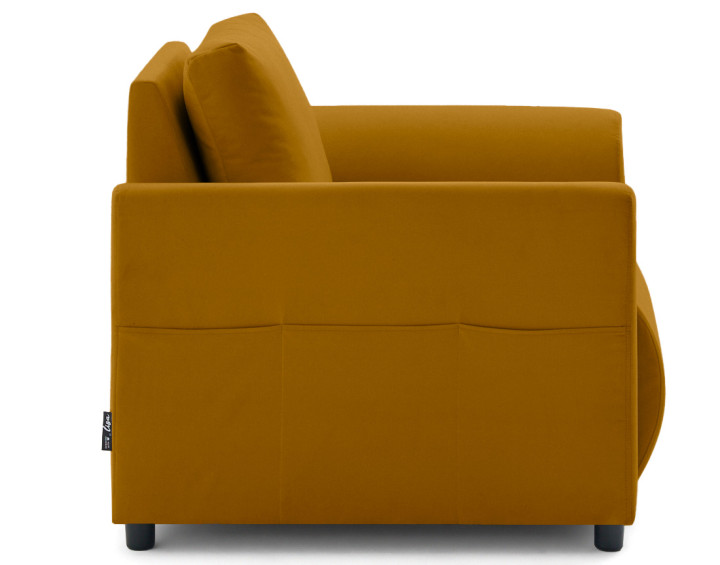 Fauteuil avec poche en velours Camelia