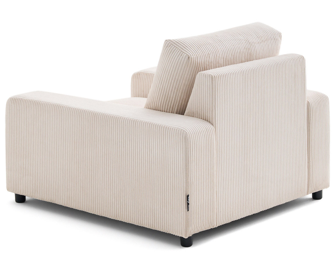 Fauteuil en velours côtelé Pivoine