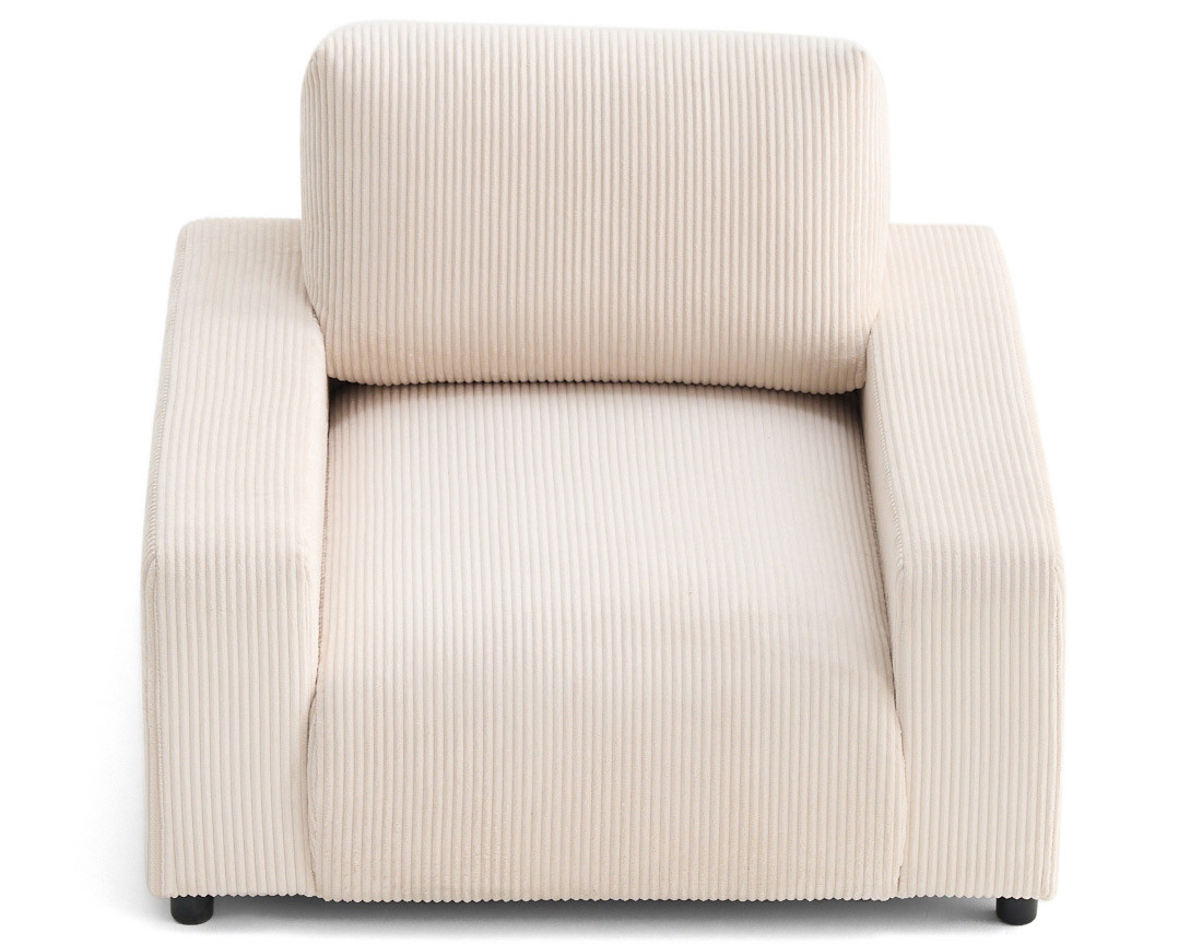 Fauteuil en velours côtelé Pivoine