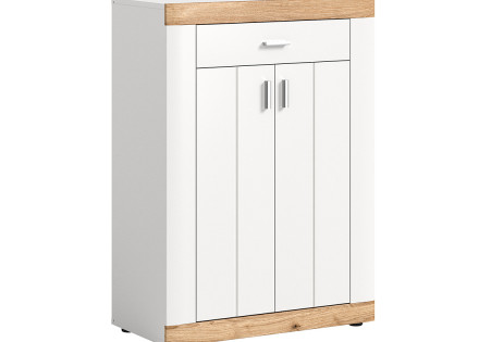 Meuble à chaussure blanc et bois 73x104cm Coventry