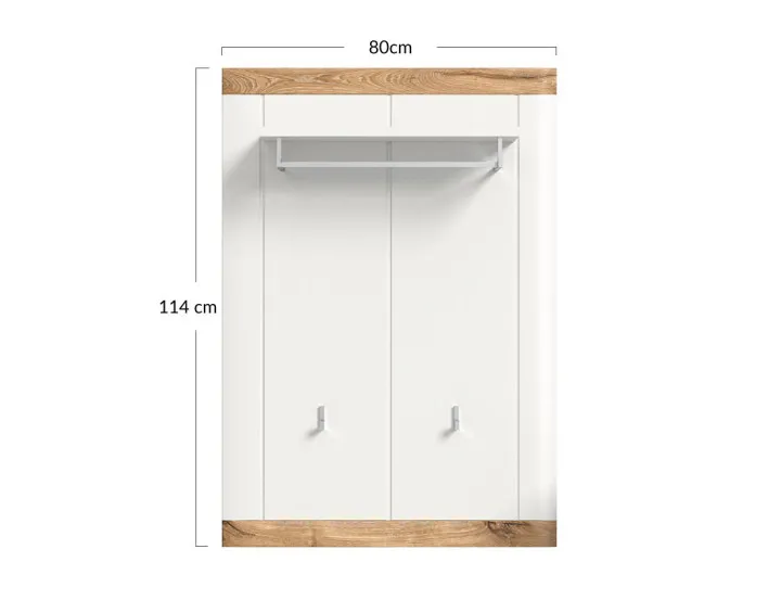 Porte-manteau blanc et bois 80x114 cm Coventry