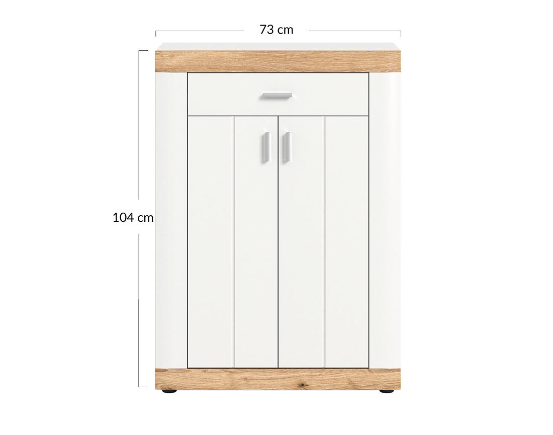 Meuble à chaussure blanc et bois 73x104cm Coventry