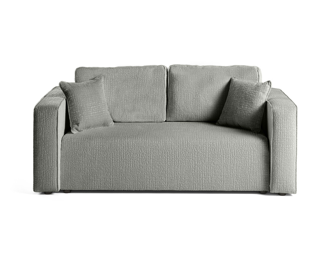 Canapé droit 2 places en tissu velours relief Topaze Canapé droit 2 places en tissu velours relief Topaze