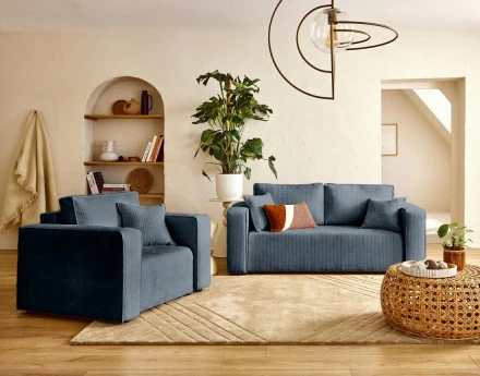 Canapé droit 2 places en...