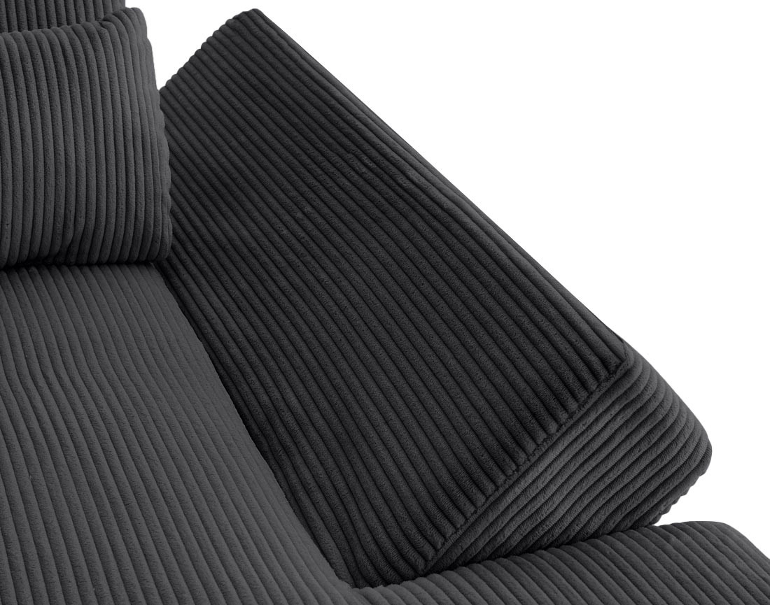 Canapé panoramique d'angle gauche 7 places en velours côtelé Vermont S